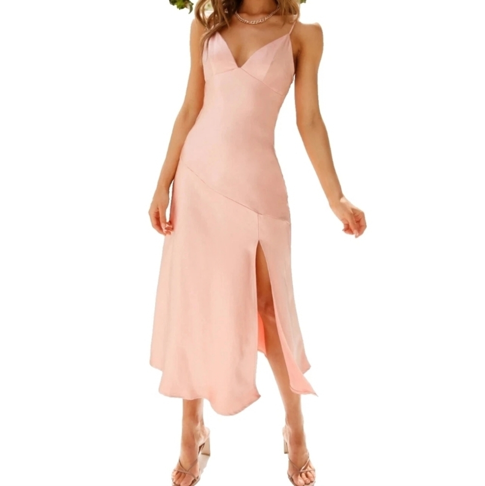 Hello Molly Asking For a Friend Satin Slip Dress